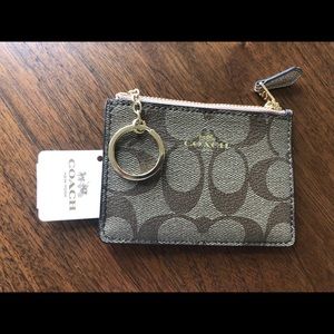Mini Wallet Coach Mini Skinny ID case in signature jacquard